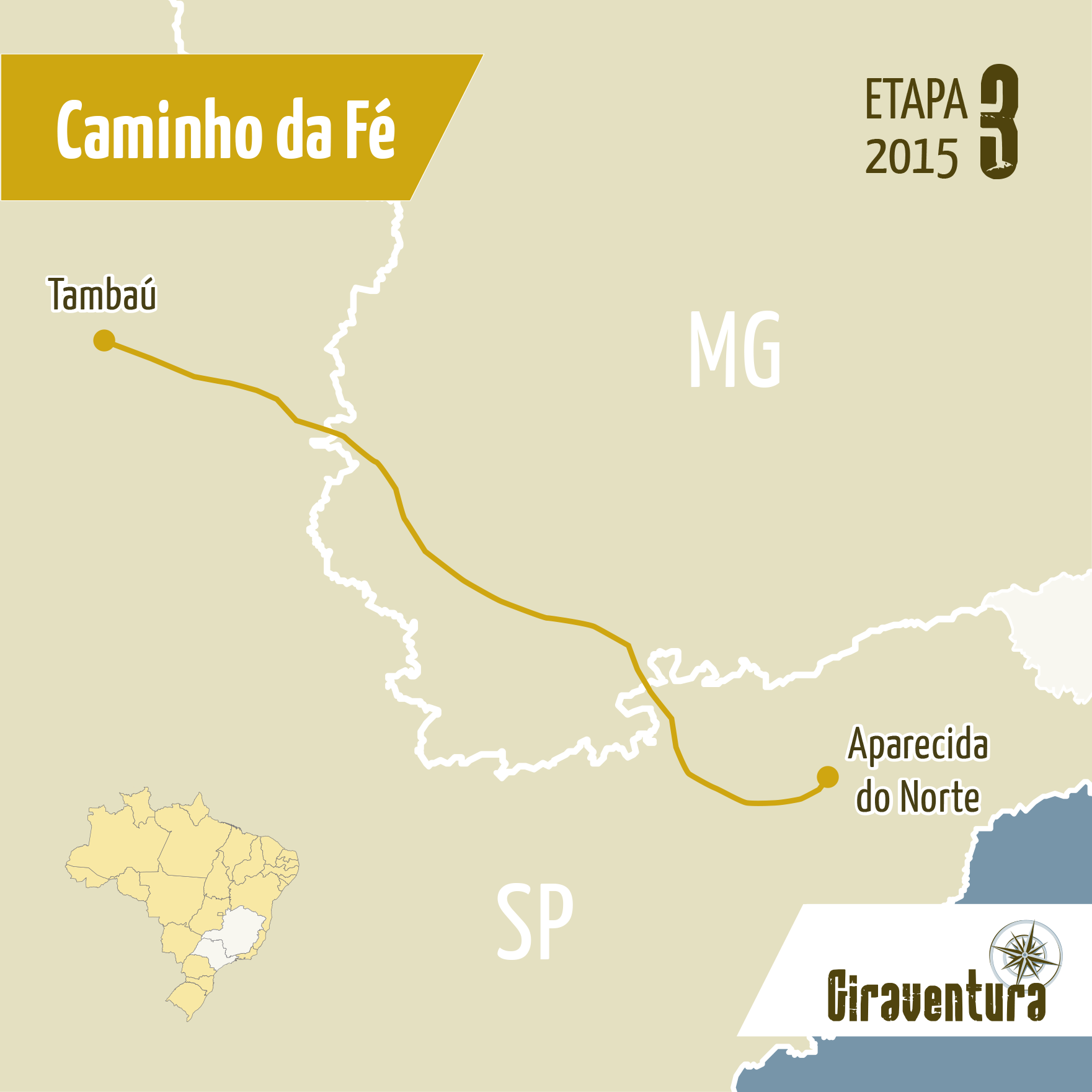 Mapa do Caminho da Fé 2015