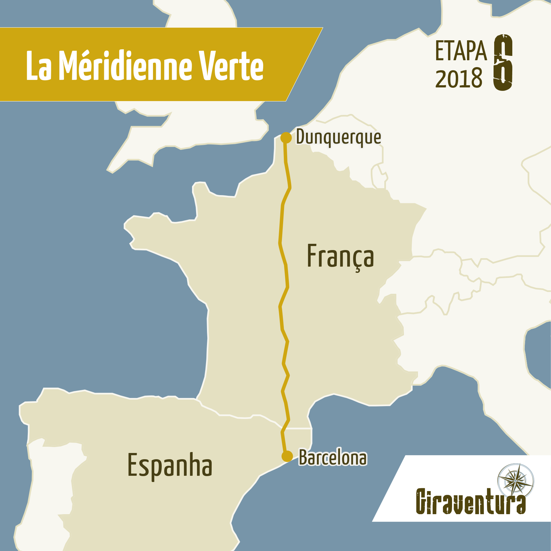 Mapa La Méridienne Verte 2018